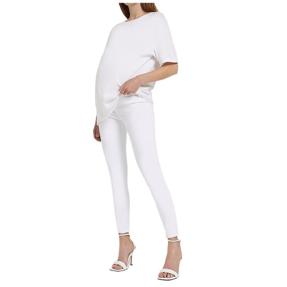 River Island maternity WHITE MOLLY MID RISE SKINNY JEANS SZ 10 - Picture 1 of 13